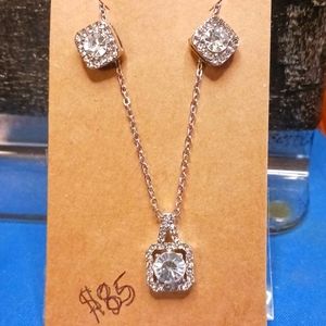 Set of Earrings with Matching Necklace